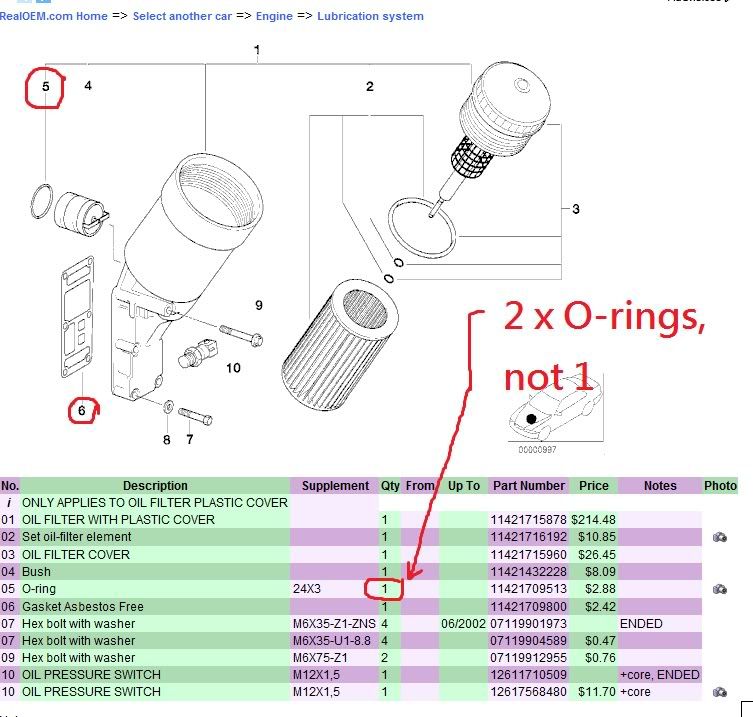 BMW E46 318 Oil Filter Housing Gasket DIY xSport passionate